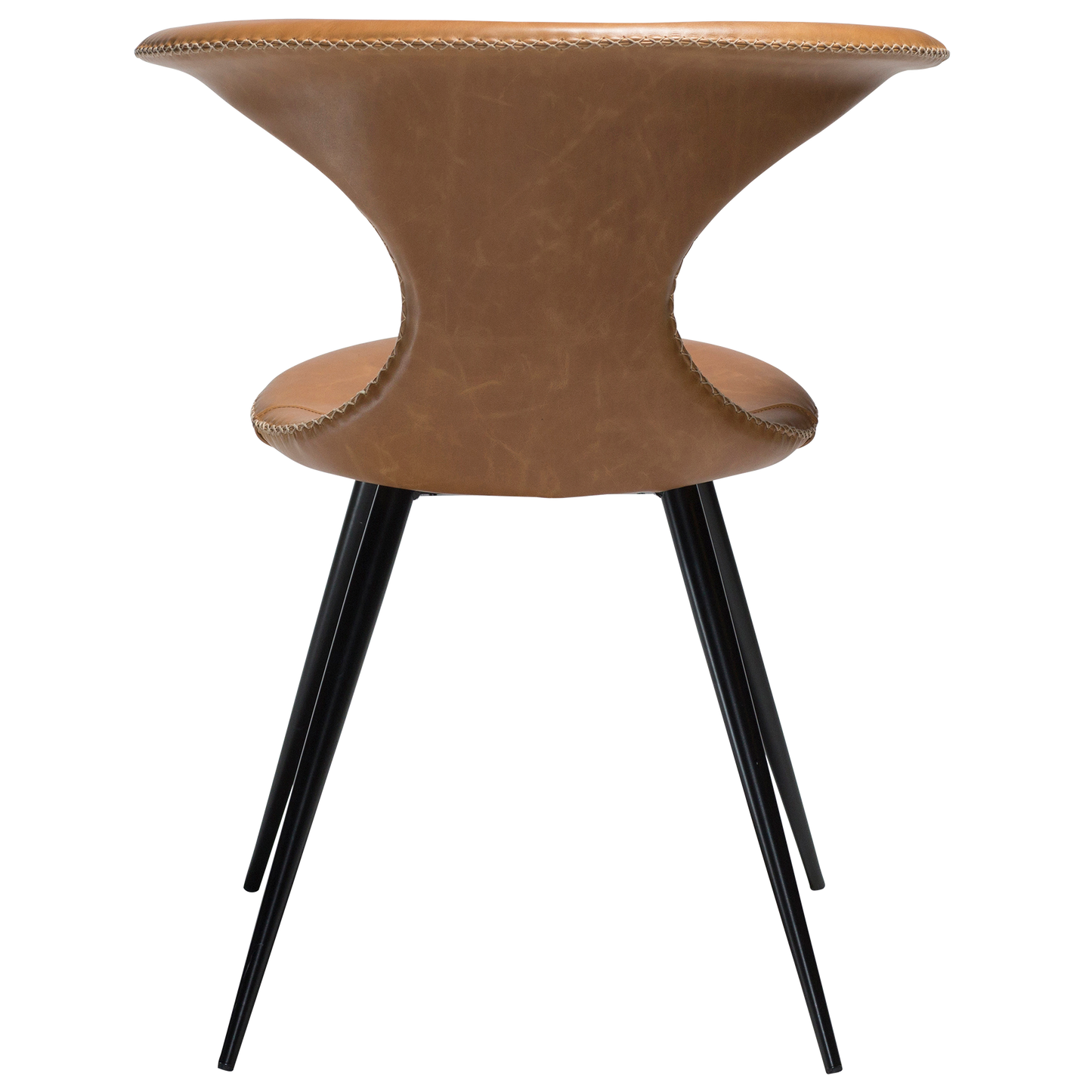 Stuhl Fagus Leder Hellbraun / schwarz rund (2er-Set)