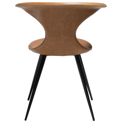 Stuhl Fagus Leder Hellbraun / schwarz rund (2er-Set)