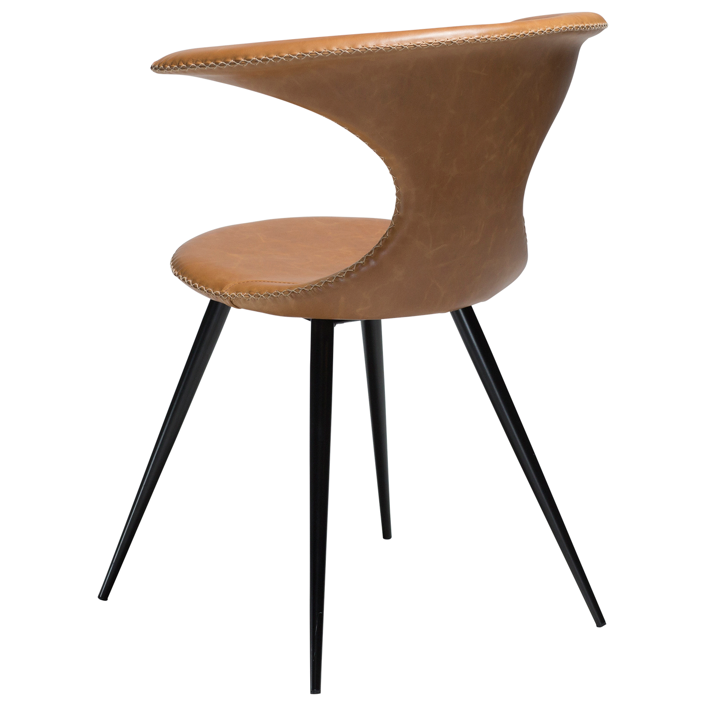 Stuhl Fagus Leder Hellbraun / schwarz rund (2er-Set)