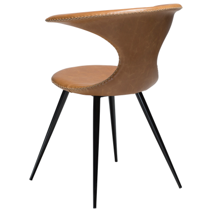 Stuhl Fagus Leder Hellbraun / schwarz rund (2er-Set)