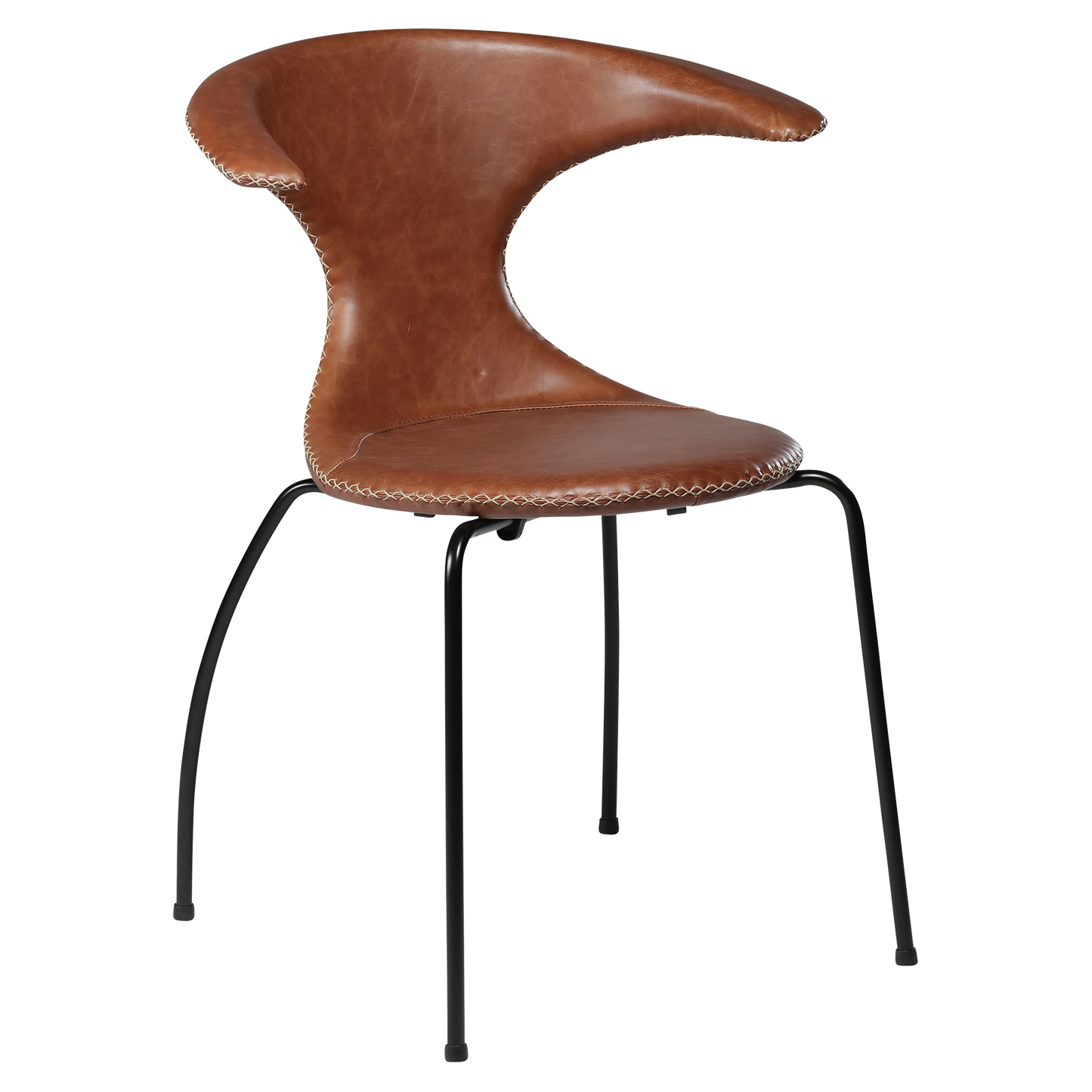 Stuhl Fagus Leder Hellbraun / schwarz (4er-Set)