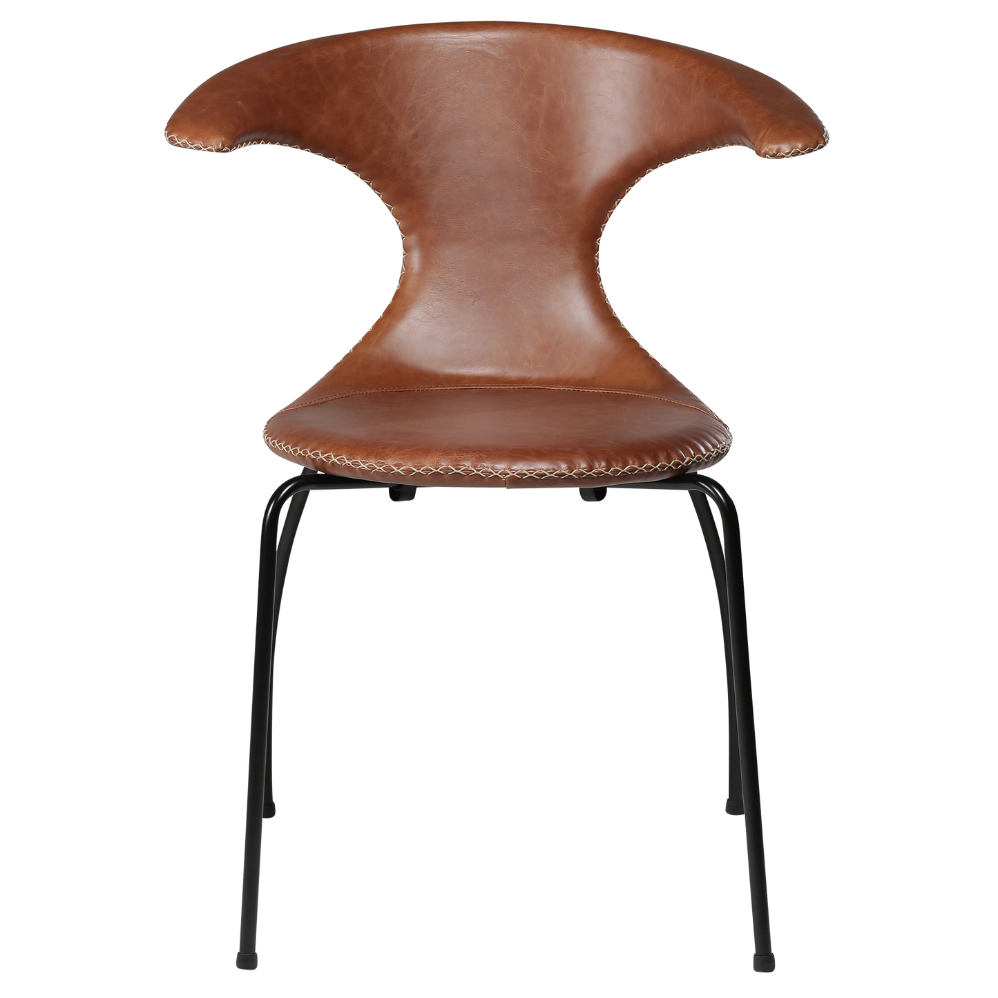 Stuhl Fagus Leder Hellbraun / schwarz (4er-Set)