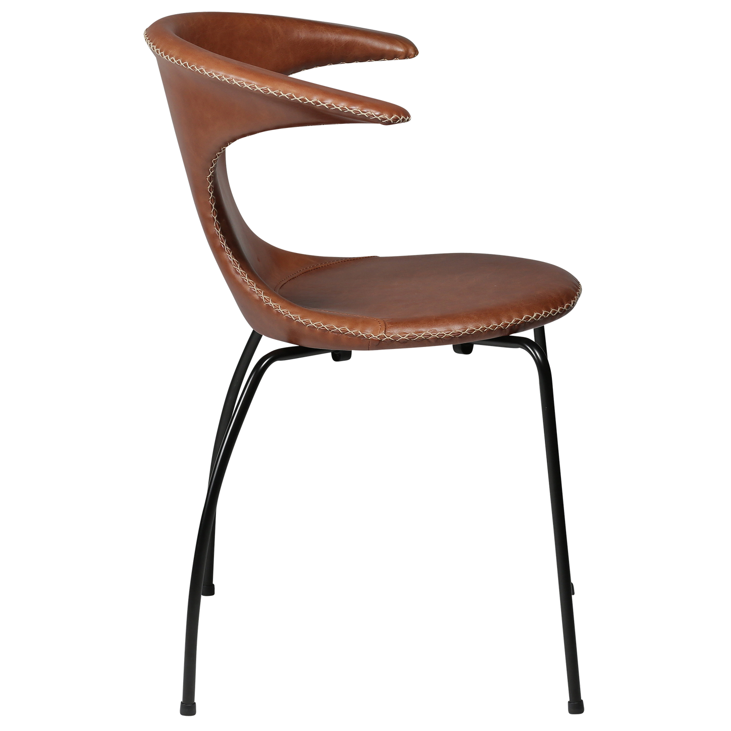 Stuhl Fagus Leder Hellbraun / schwarz (4er-Set)