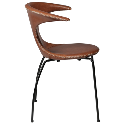 Stuhl Fagus Leder Hellbraun / schwarz (4er-Set)