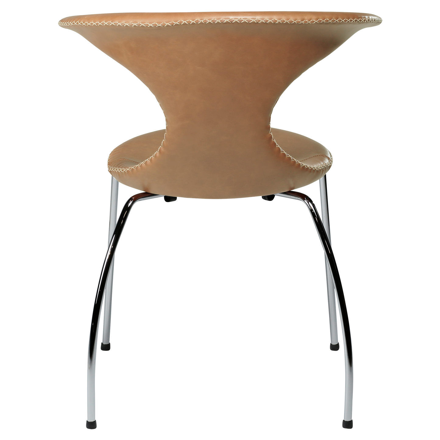 Stuhl Fagus Leder Hellbraun / chrom (4er-Set)
