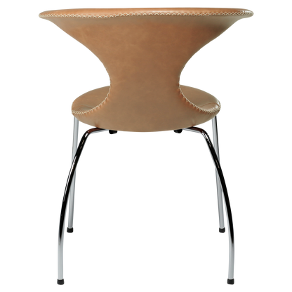 Stuhl Fagus Leder Hellbraun / chrom (4er-Set)