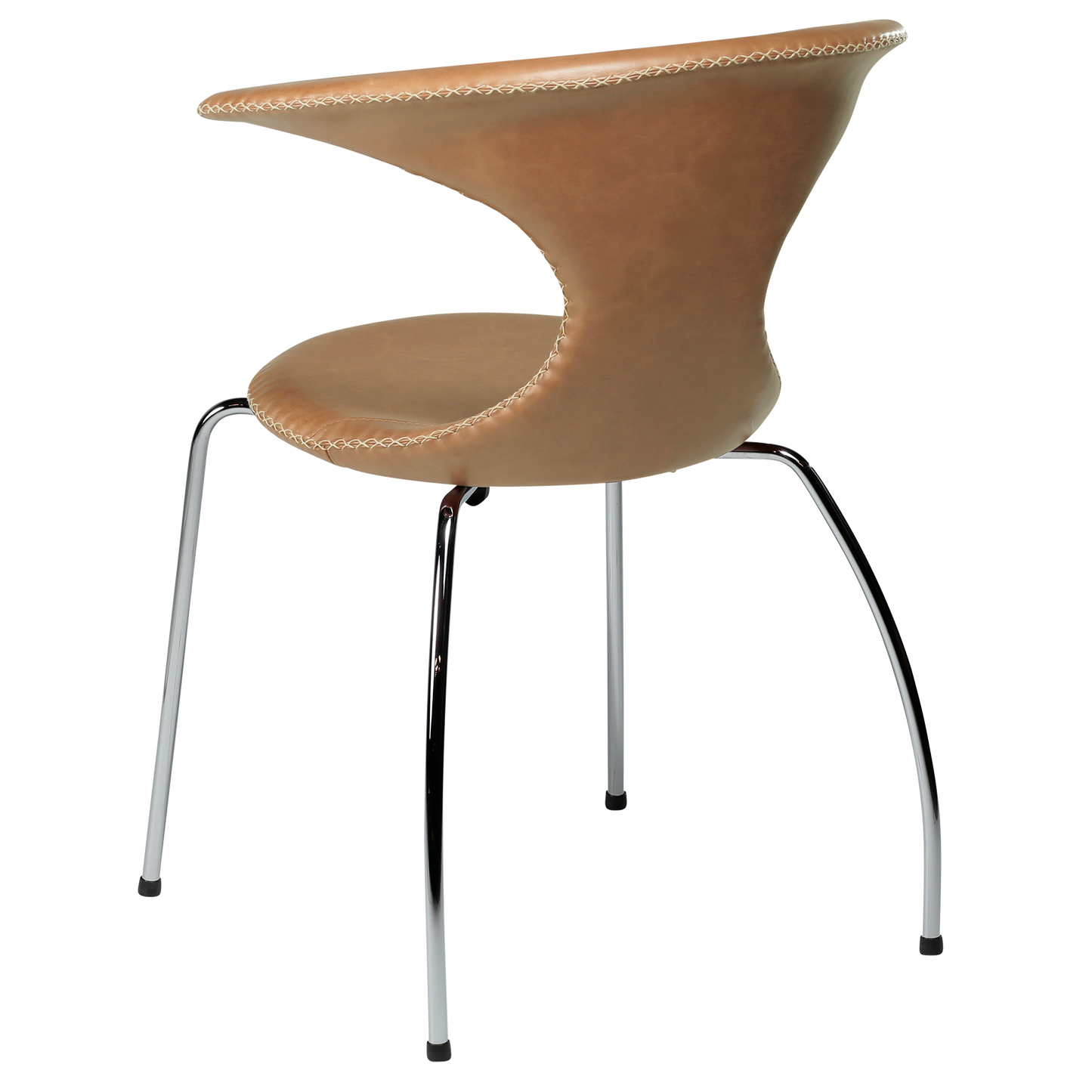Stuhl Fagus Leder Hellbraun / chrom (4er-Set)