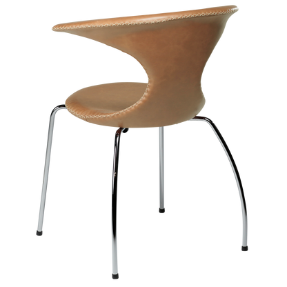Stuhl Fagus Leder Hellbraun / chrom (4er-Set)