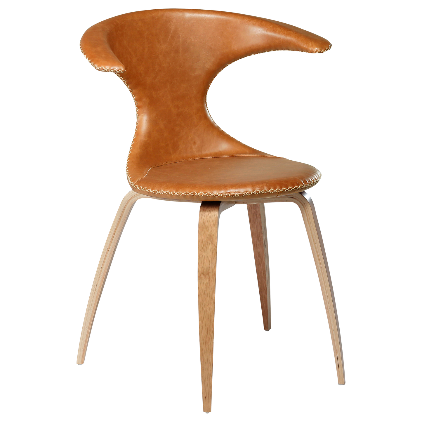 Stuhl Fagus Leder Hellbraun / eiche (4er-Set)