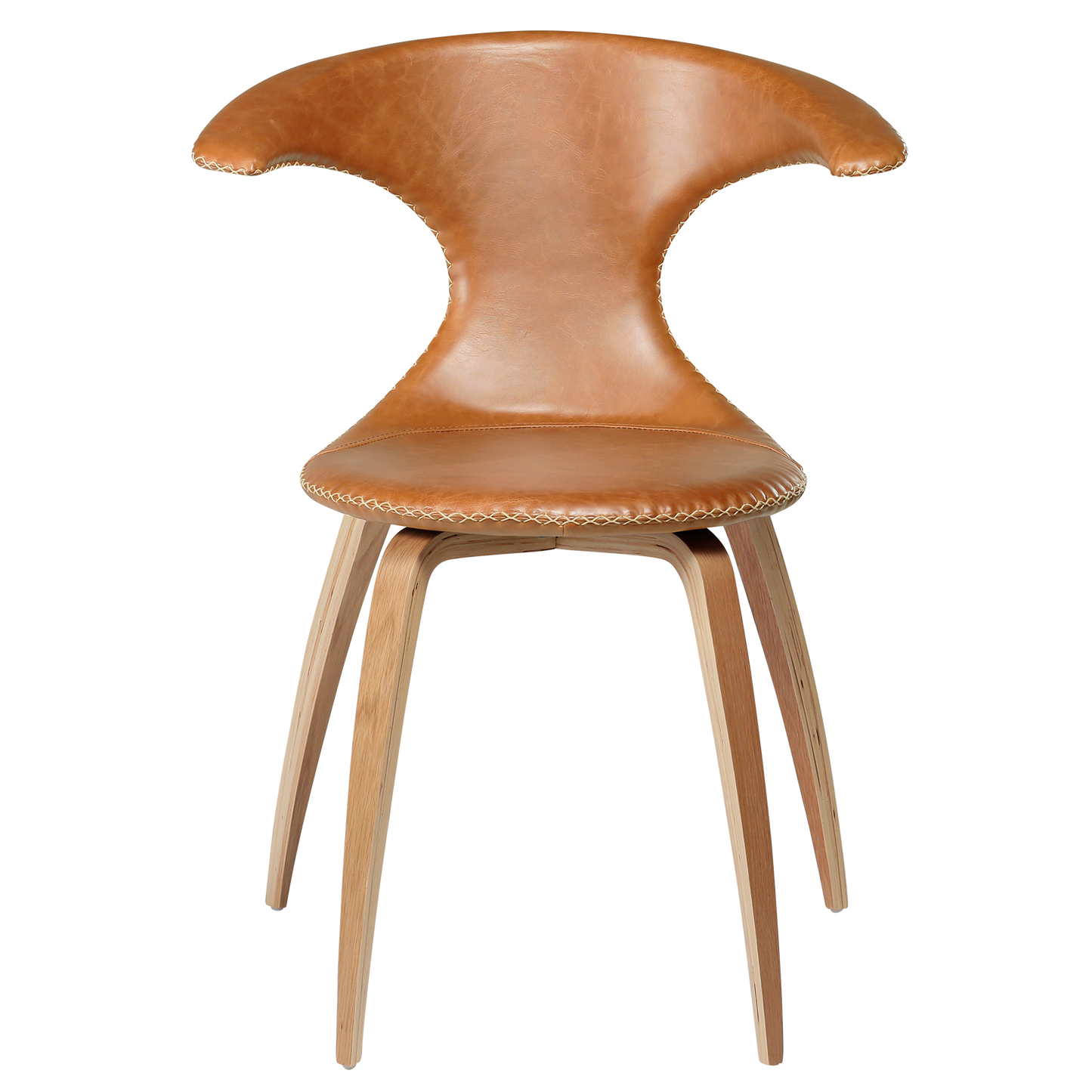 Stuhl Fagus Leder Hellbraun / eiche (4er-Set)