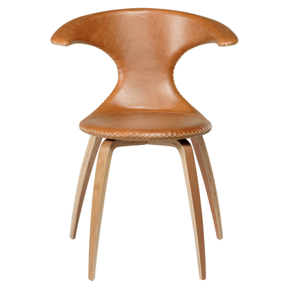 Stuhl Fagus Leder Hellbraun / eiche (4er-Set)