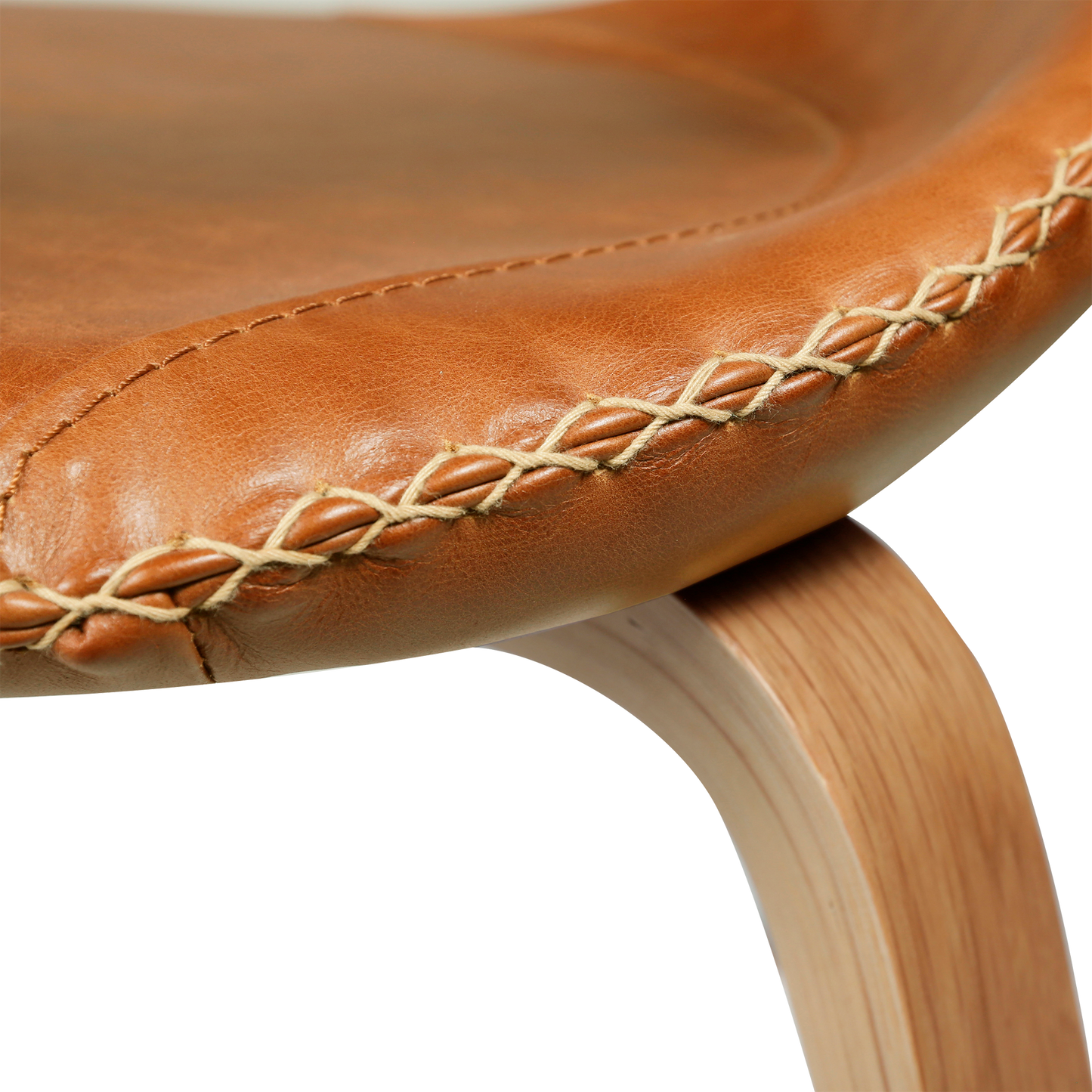 Stuhl Fagus Leder Hellbraun / eiche (4er-Set)