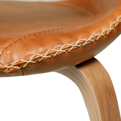Stuhl Fagus Leder Hellbraun / eiche (4er-Set)
