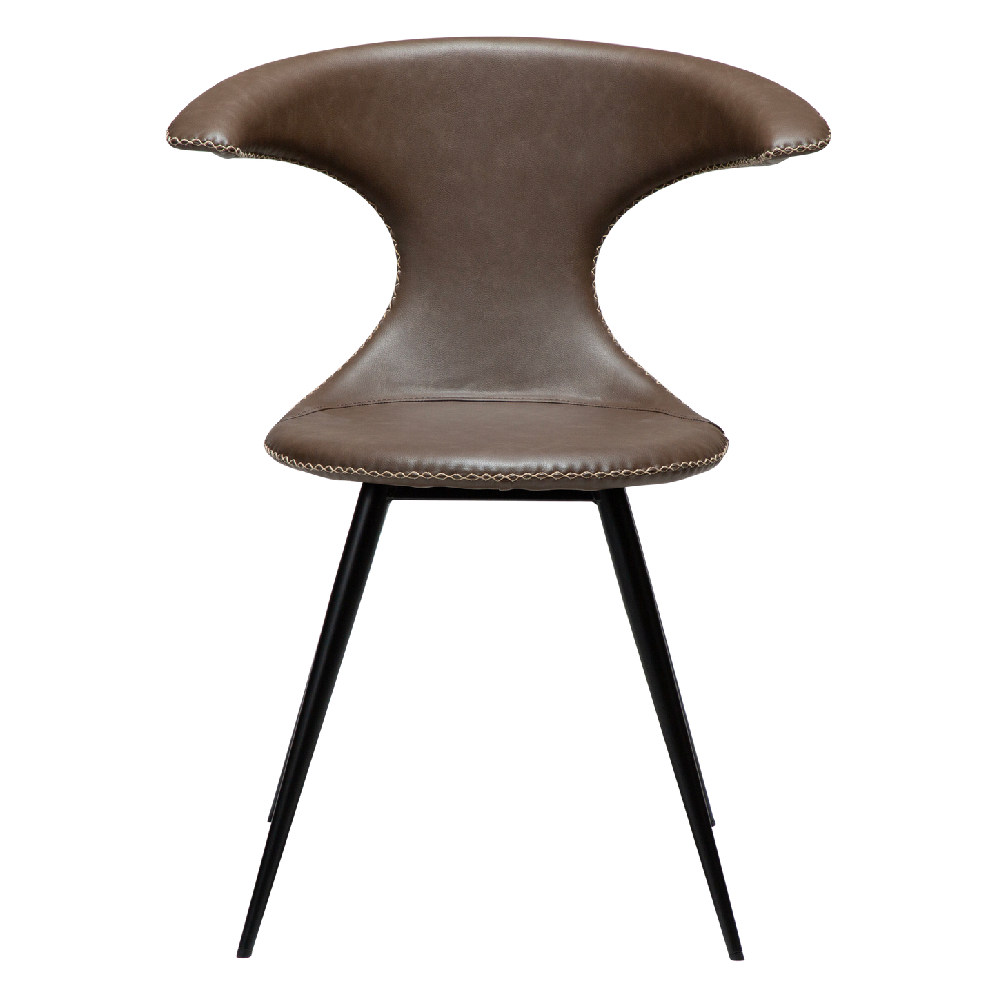 Stuhl Fagus Kunstleder Mokkabraun / schwarz konisch (2er-Set)
