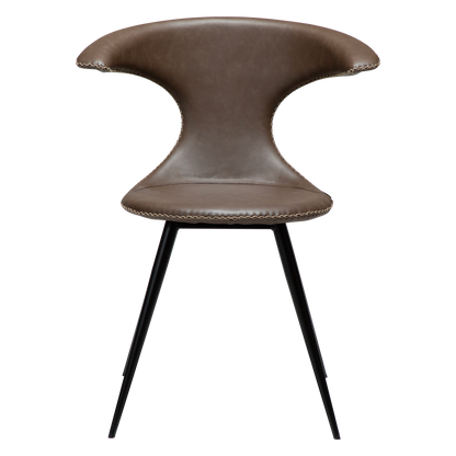 Stuhl Fagus Kunstleder Mokkabraun / schwarz konisch (2er-Set)