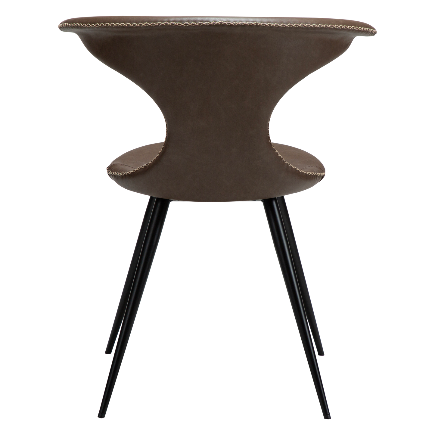 Stuhl Fagus Kunstleder Mokkabraun / schwarz konisch (2er-Set)