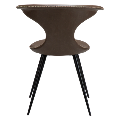 Stuhl Fagus Kunstleder Mokkabraun / schwarz konisch (2er-Set)