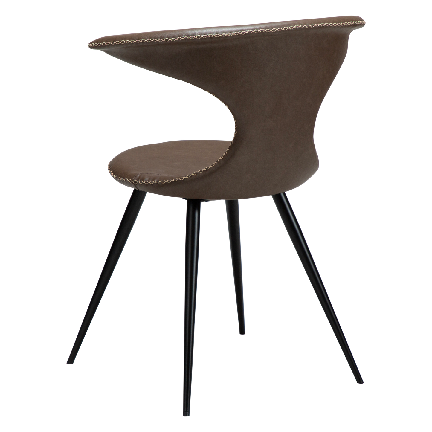 Stuhl Fagus Kunstleder Mokkabraun / schwarz konisch (2er-Set)
