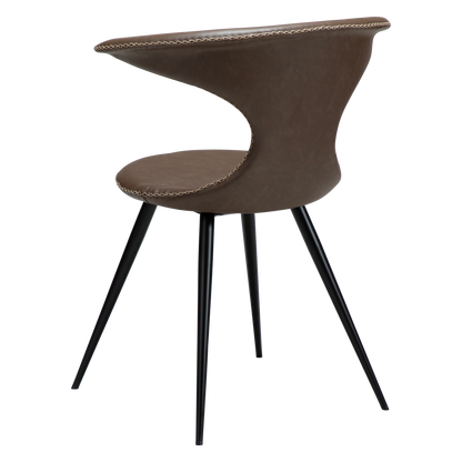 Stuhl Fagus Kunstleder Mokkabraun / schwarz konisch (2er-Set)