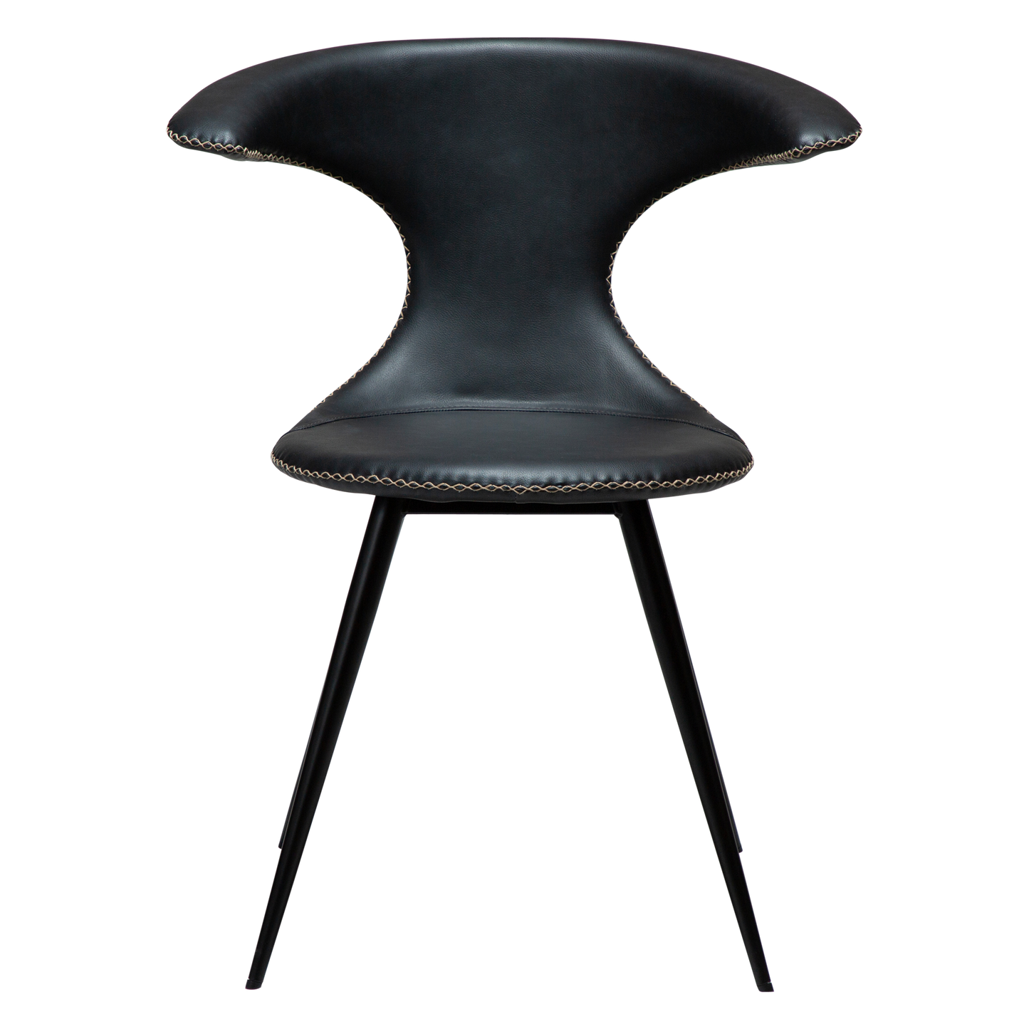 Stuhl Fagus Kunstleder Tiefschwarz / schwarz konisch (2er-Set)