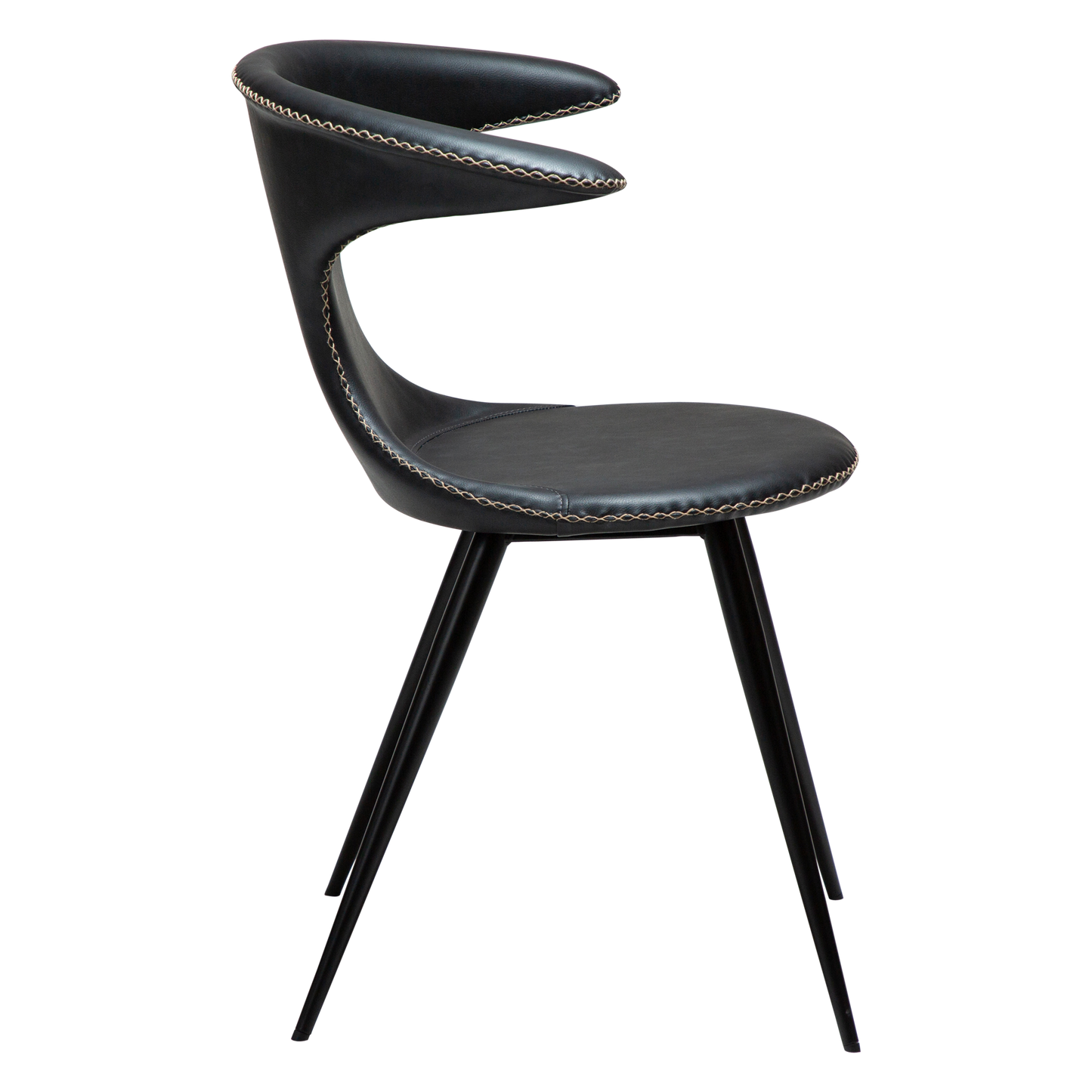 Stuhl Fagus Kunstleder Tiefschwarz / schwarz konisch (2er-Set)