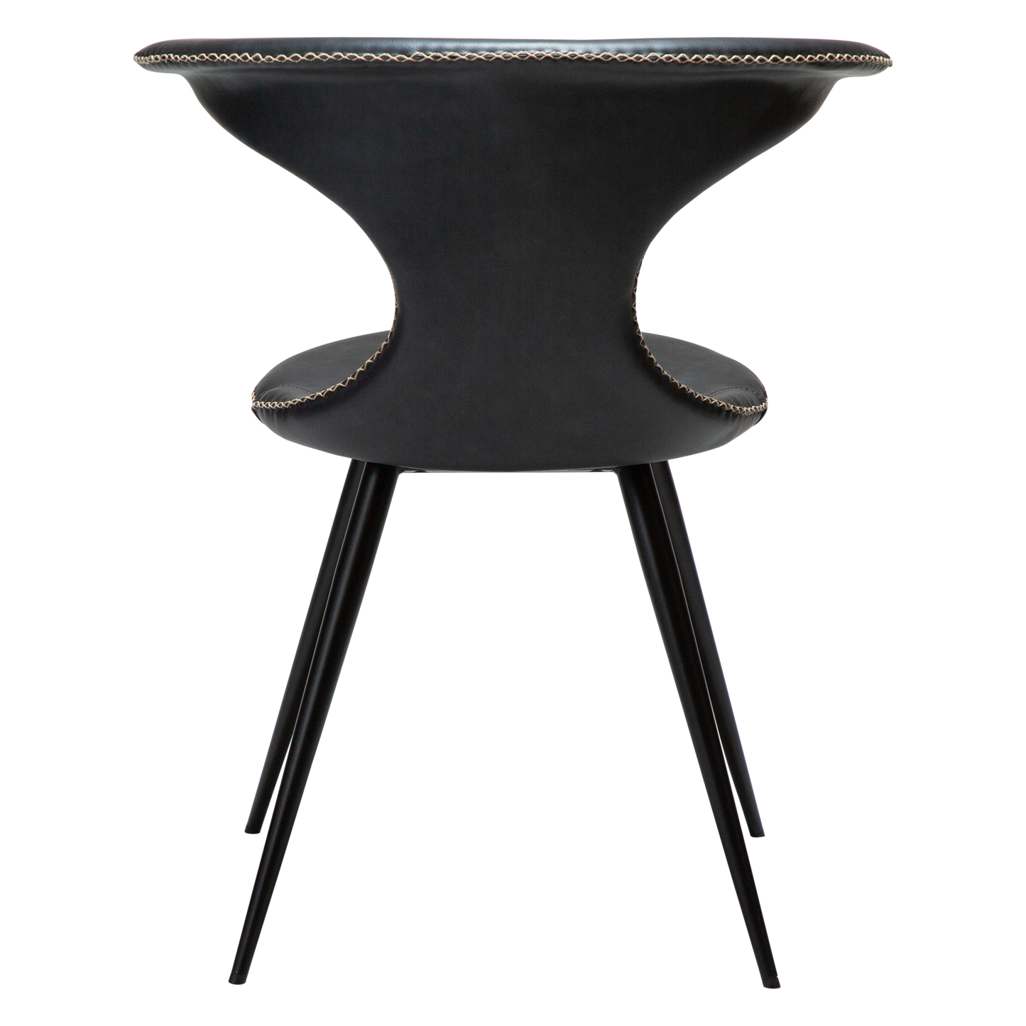 Stuhl Fagus Kunstleder Tiefschwarz / schwarz konisch (2er-Set)