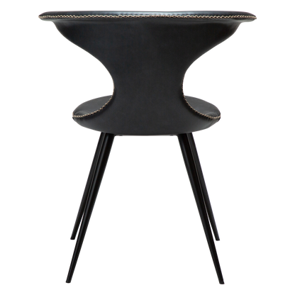 Stuhl Fagus Kunstleder Tiefschwarz / schwarz konisch (2er-Set)