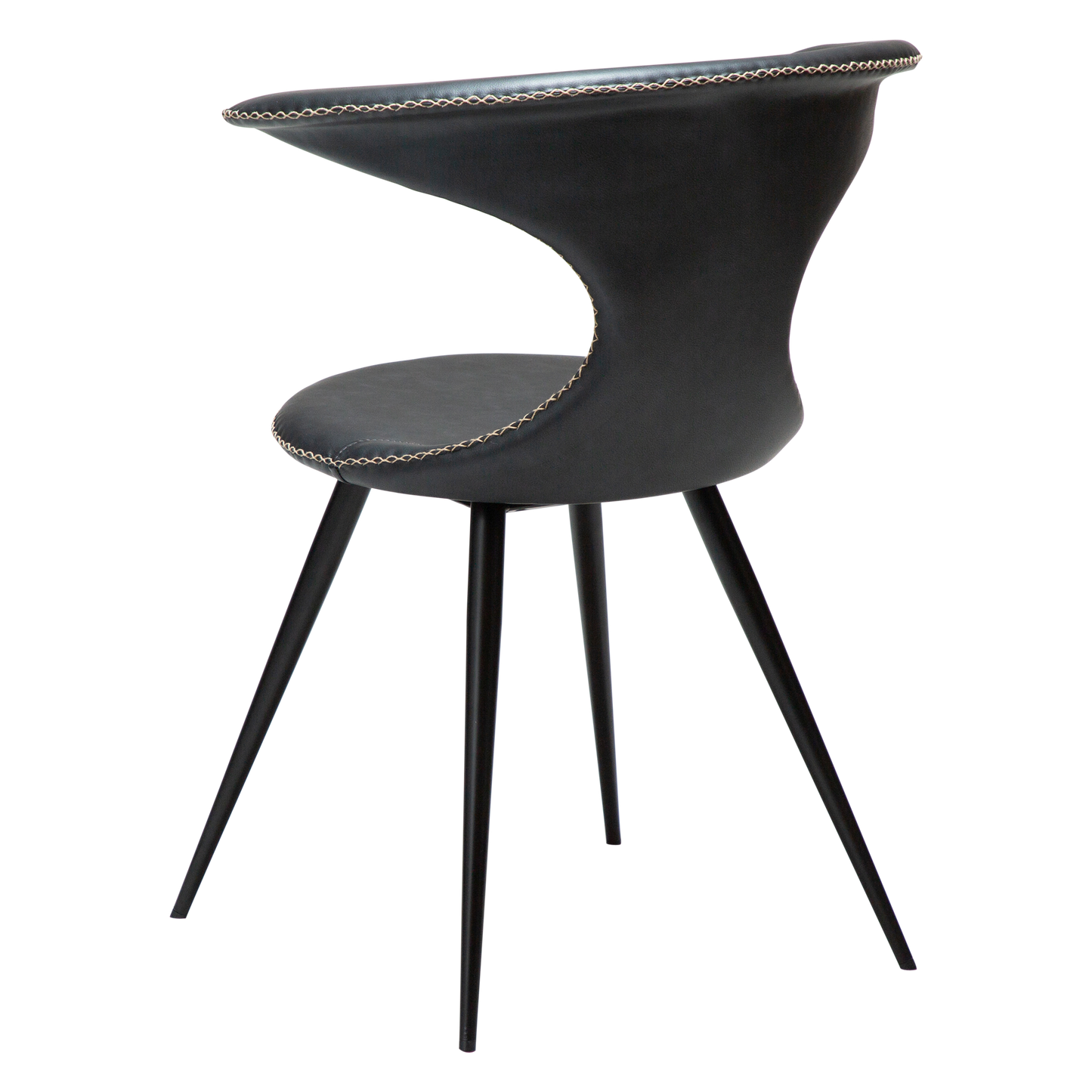 Stuhl Fagus Kunstleder Tiefschwarz / schwarz konisch (2er-Set)