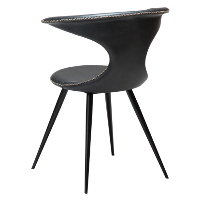 Stuhl Fagus Kunstleder Tiefschwarz / schwarz konisch (2er-Set)