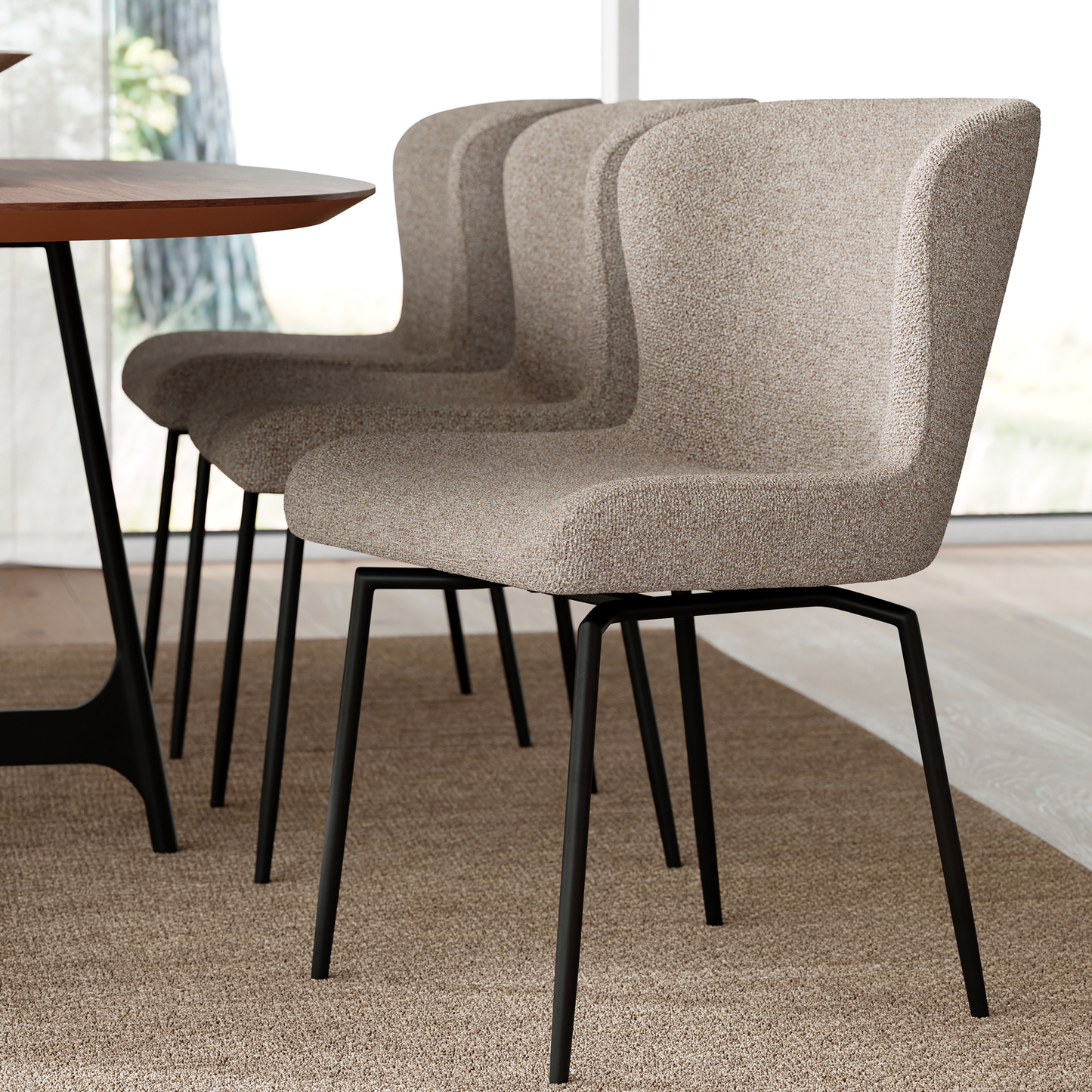 Stuhl Gean Taupe / schwarz (2er-Set)