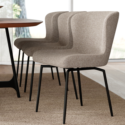 Stuhl Gean Taupe / schwarz (2er-Set)