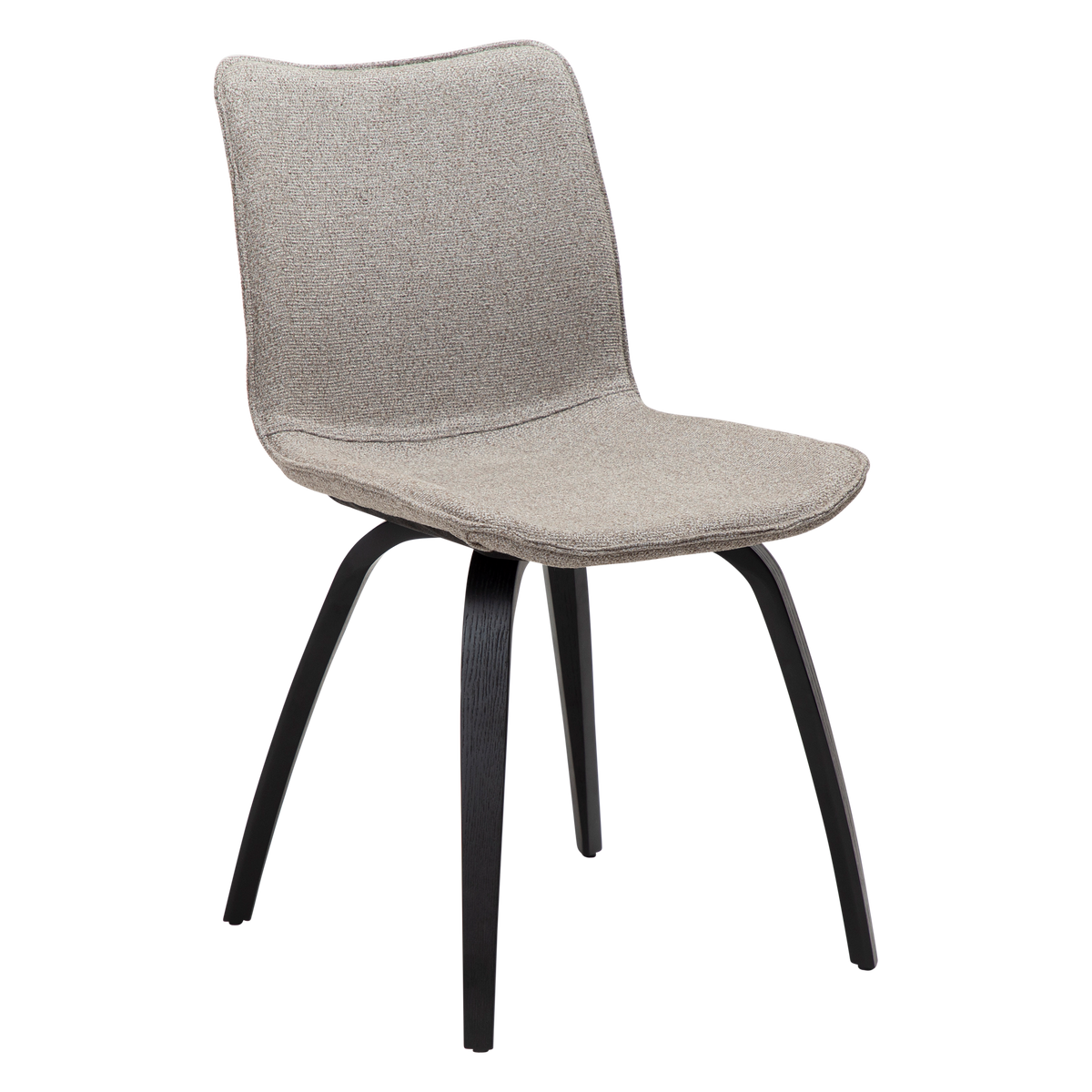 Stuhl Genip Taupe / Esche schwarz (2er-Set)