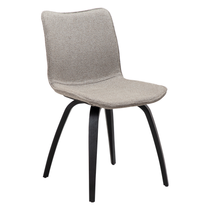 Stuhl Genip Taupe / Esche schwarz (2er-Set)