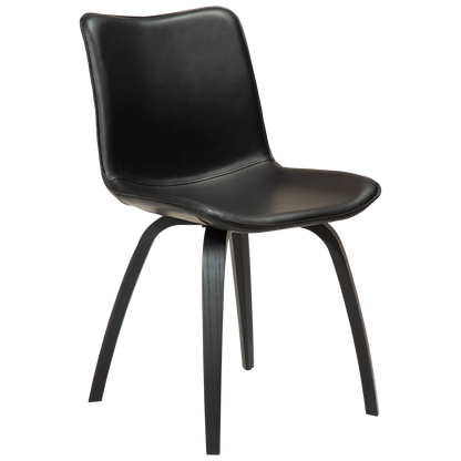 Stuhl Genip Kunstleder Vintage Schwarz / Esche schwarz (2er-Set)
