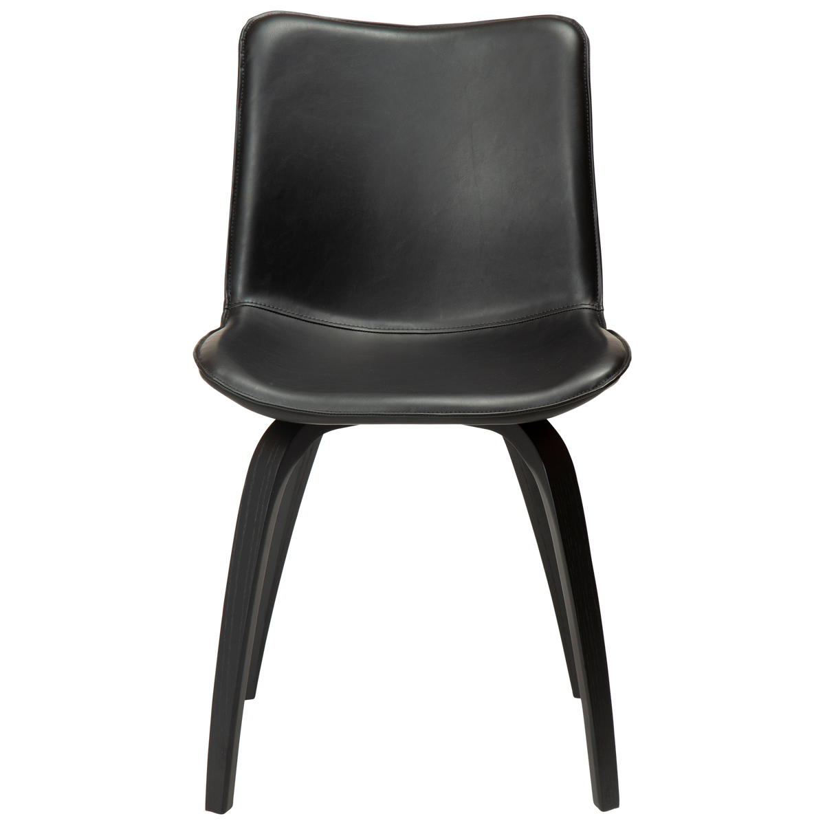 Stuhl Genip Kunstleder Vintage Schwarz / Esche schwarz (2er-Set)