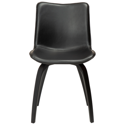 Stuhl Genip Kunstleder Vintage Schwarz / Esche schwarz (2er-Set)