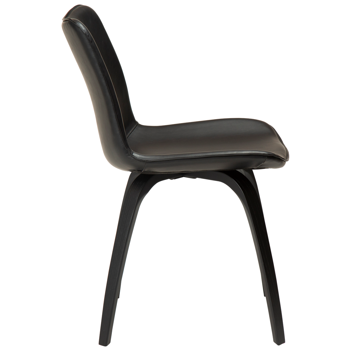 Stuhl Genip Kunstleder Vintage Schwarz / Esche schwarz (2er-Set)