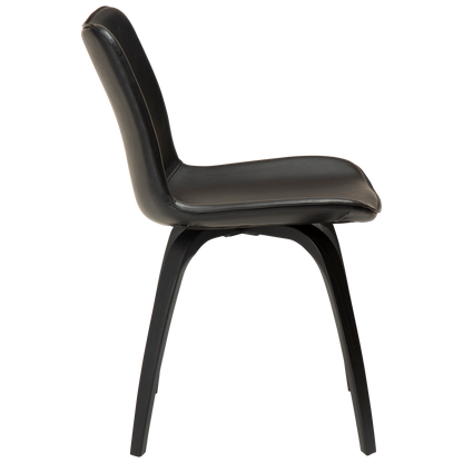 Stuhl Genip Kunstleder Vintage Schwarz / Esche schwarz (2er-Set)