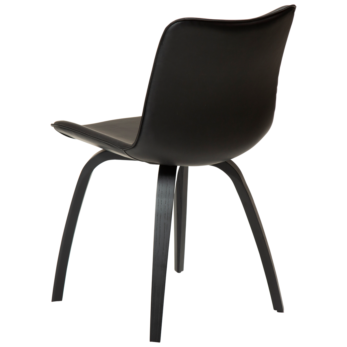 Stuhl Genip Kunstleder Vintage Schwarz / Esche schwarz (2er-Set)