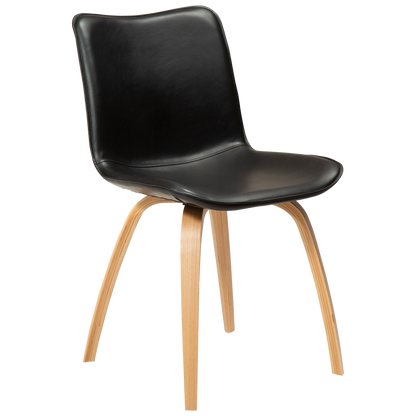 Stuhl Genip Kunstleder Vintage Schwarz / Eiche (2er-Set)