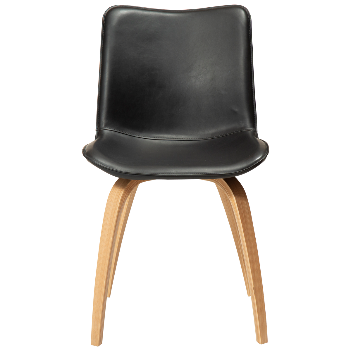 Stuhl Genip Kunstleder Vintage Schwarz / Eiche (2er-Set)