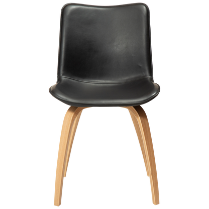 Stuhl Genip Kunstleder Vintage Schwarz / Eiche (2er-Set)