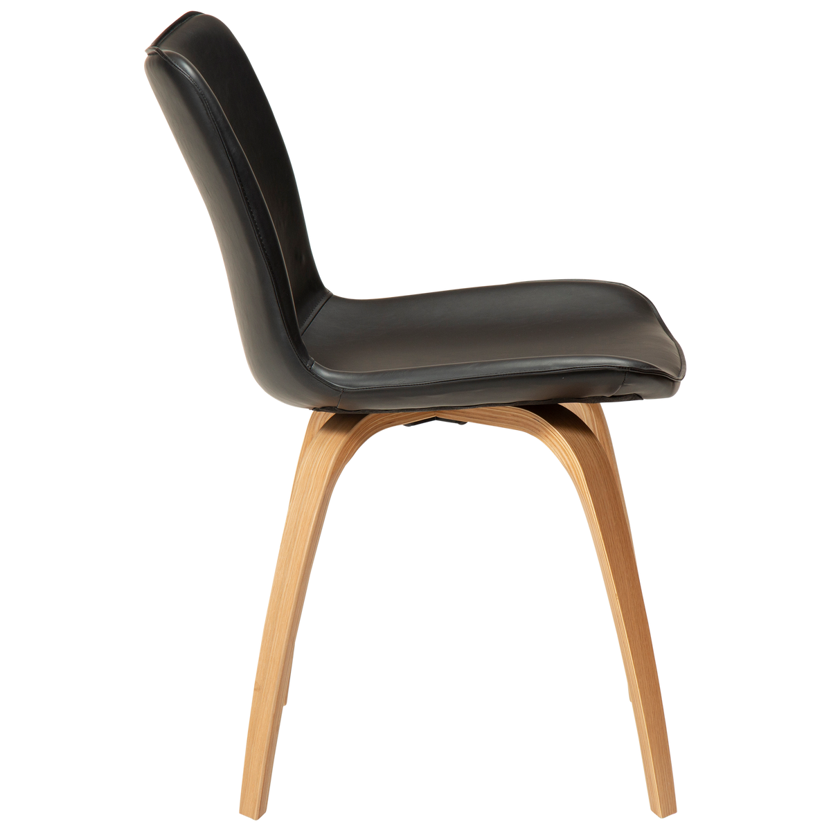 Stuhl Genip Kunstleder Vintage Schwarz / Eiche (2er-Set)