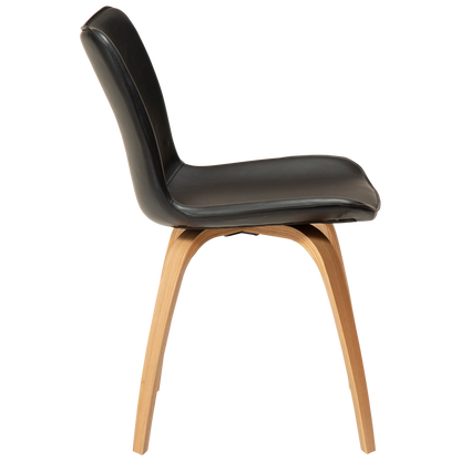 Stuhl Genip Kunstleder Vintage Schwarz / Eiche (2er-Set)