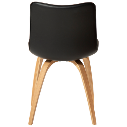 Stuhl Genip Kunstleder Vintage Schwarz / Eiche (2er-Set)