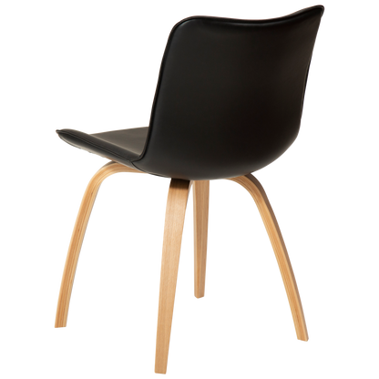 Stuhl Genip Kunstleder Vintage Schwarz / Eiche (2er-Set)