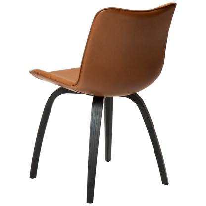 Stuhl Genip Kunstleder Mittelbraun / Esche schwarz (2er-Set)
