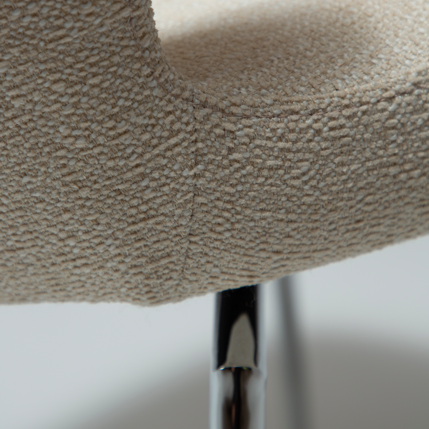 Stuhl Guai Creme / chrom schwenkbar (2er-Set)