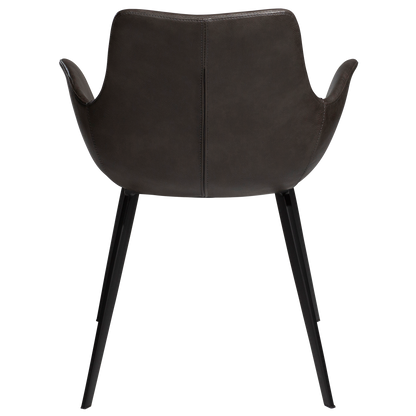 Armlehnstuhl Hura Kunstleder Graphitbraun (2er-Set)