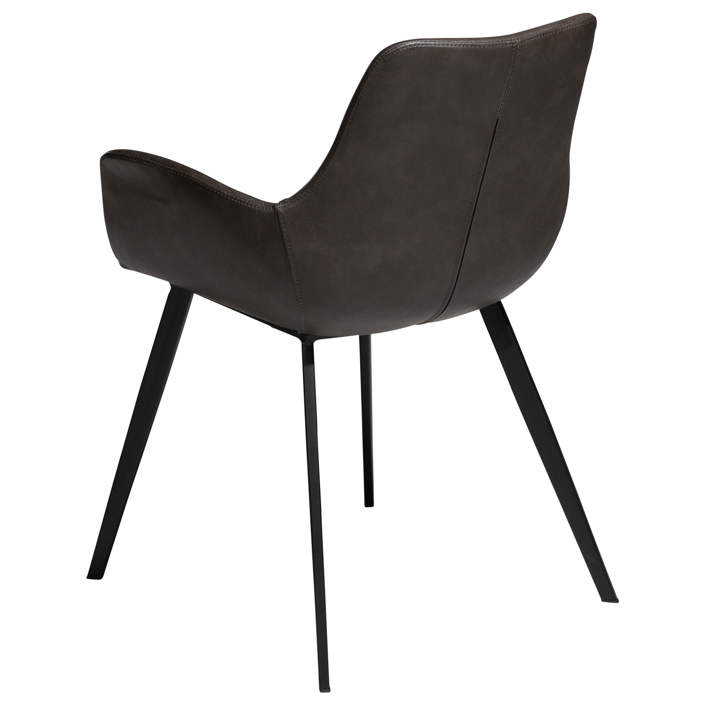 Armlehnstuhl Hura Kunstleder Graphitbraun (2er-Set)